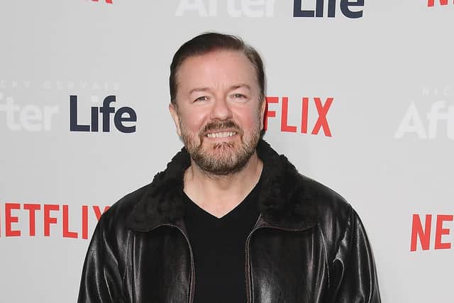 Ricky Gervais on the After Life press tour. (Photo by Nicholas Hunt/Getty Images)