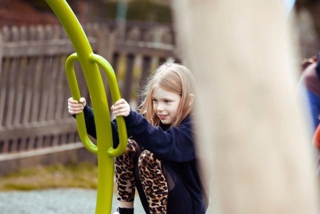 youngsters enjoying the new playground at Little Horwood