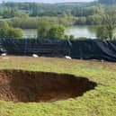 The sinkhole spotted in the Chilterns, photo from @GreenBunting