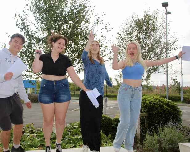 Sir Thomas Fremantle School students celebrate receiving their A-level results