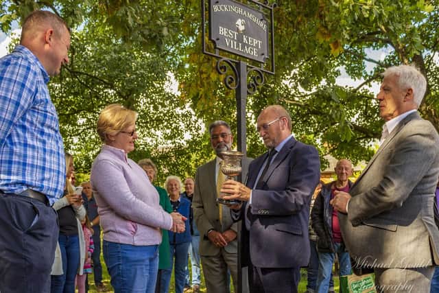 Bill Chapple handing over the Tindall Cup, Photo by Michael Gould