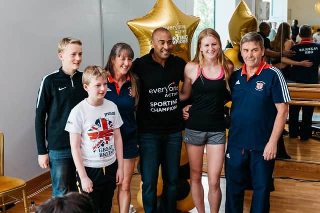 Sporting Champions ambassador Colin Jackson, centre