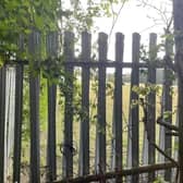 The fenced off site chosen by the council