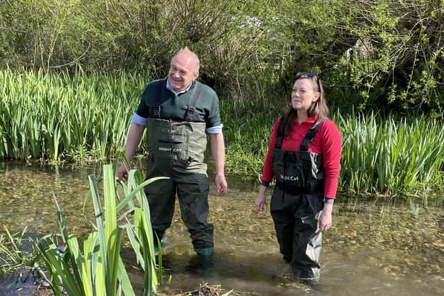 Ed Davey with Chesham and Amersham MP Sarah Green. Photo from Charlie Smith/Local Democracy Reporting Service