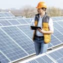 Solar panels on the roof of a commercial building. Picture: CPRE