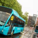 An Arriva bus traveling through Buckinghamshire