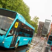 An Arriva bus traveling through Buckinghamshire