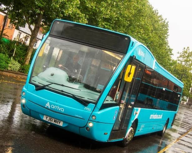 An Arriva bus traveling through Buckinghamshire