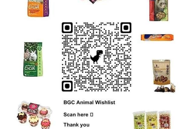 Bucks Goat Centre's Amazon QR code.