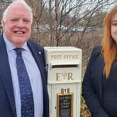 Alan Jose, Westerleigh Group Ambassador, and site manager Lilly Fortune with the memorial post box