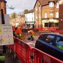 Work on the block paving continues in Tring High Street, where the shops and car parks remain open. Picture: Stephen Kitchener/Photography - Image by Steve