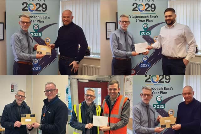 Clockwise from top left: Charlton Thornhill, Martin Marsh, Ian de Chastelain, Peter Collins, and Simon Woollard