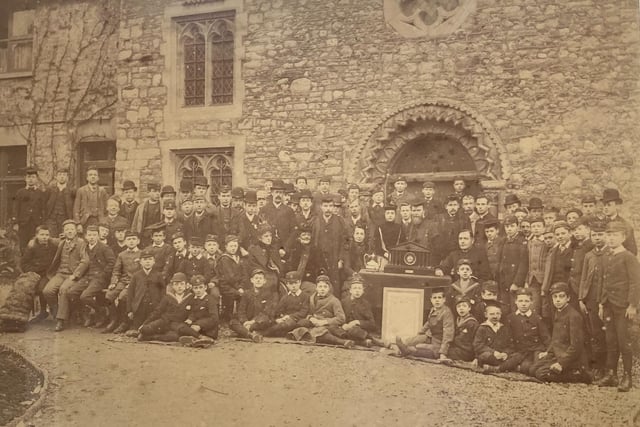 Historic retirement picture taken outside the Chantry Chapel in 1891