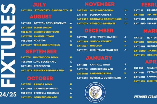 Buckingham FC 1st Team Fixtures