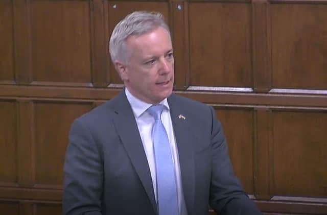 Rob Butler speaking in Westminster Hall yesterday, photo from Parliament TV