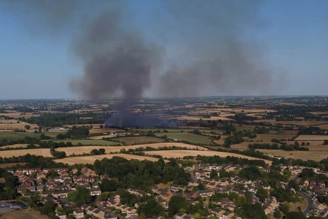 The fire last night at Foscott. Picture by Matthew Baughan