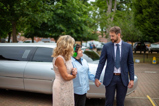Students got to ride in a massive luxurious limousine