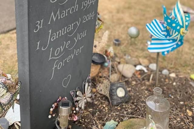 Emily's grave in Brackley Road Cemetery