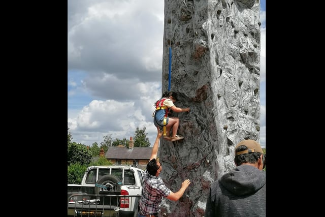 A chance to have a go on the climbing wall