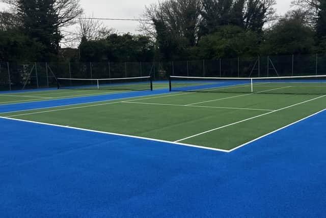 The newly refurbished tennis courts at Tring Pound Meadow. Credit: Dacorum Borough Council.