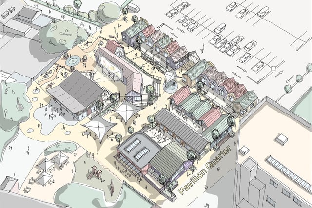 The latest artist's impression of Aylesbury's Pavilion Quarter. The divisive project is underway following the demolition of the former Gala Bingo building in Aylesbury's High Street. The new quarter next to the Exchange is still being finalised. But a new space for businesses and entertainment acts is expected to be open to the public in 2026.