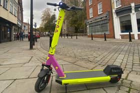 A Zipp Mobility e-scooter in Bucks
