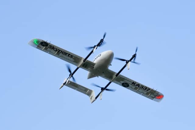 A Skyports drone in flight