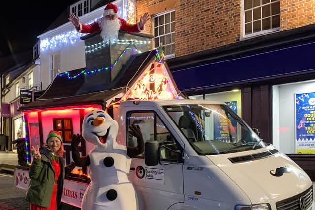 Santa put in his first appearance of the season at the Buckingham lights switch-on