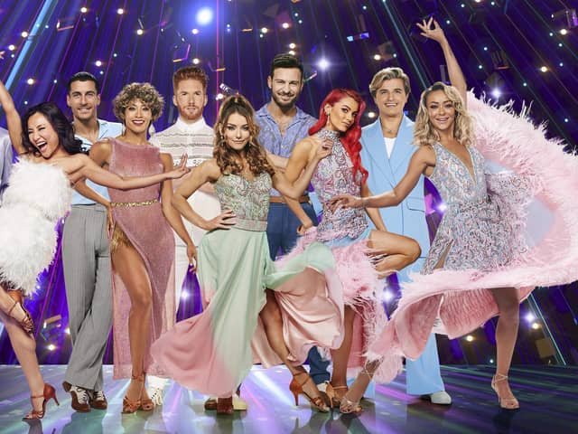 Carlos Gu, Nancy Xu, Gorka Marquez, Karen Hauer, Neil Jones, Jowita Przystal, Vito Coppola, Dianne Buswell, Nikita Kuzman and Luba Mushtuk star in Strictly Come Dancing: The Professionals show at Sheffield City Hall on May 3, 2023.