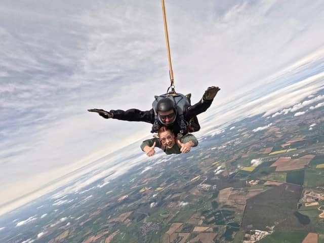 Rebecca Powell making the jump