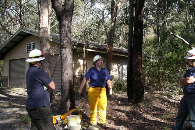 Amanda on site as a volunteer firefighter