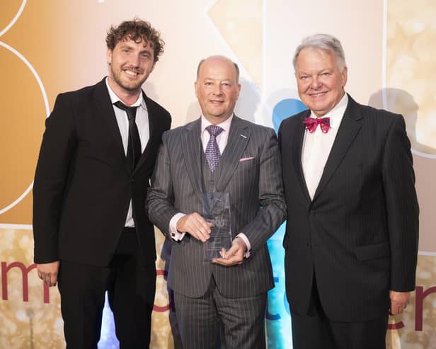 Simon Taylor receives Outstanding Contribution Award at the BKU Awards, photo from Will Ireland