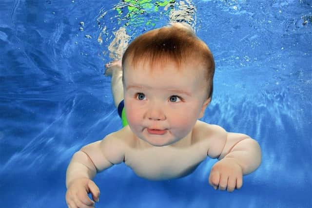 Charlie as a water baby