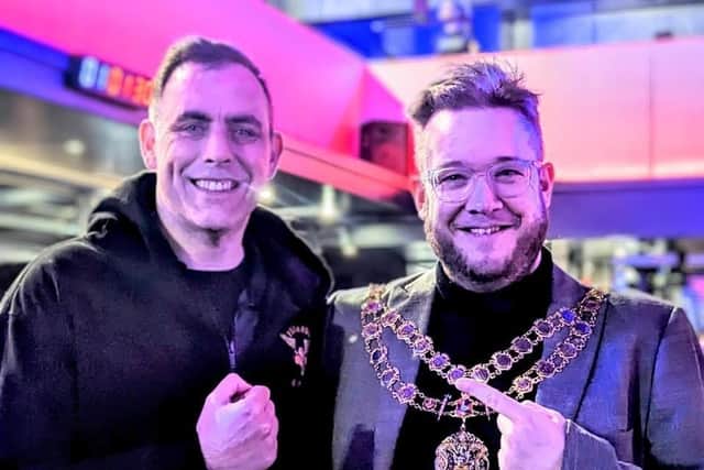 Andy with Councillor Tim Dixon