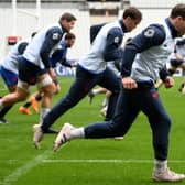 France's scrum-half and captain Antoine Dupont during his side's final training run at the Stade de France before the Scotland game. (Photo by FRANCK FIFE/AFP via Getty Images)