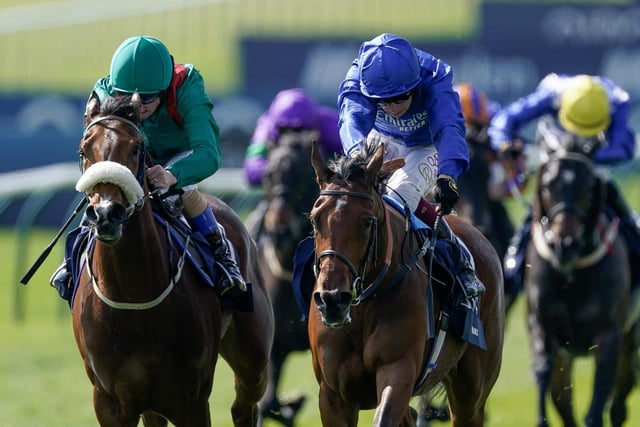 The most anticipated duel of the week is a re-match between the first two home in last month's Qipco 1000 Guineas at Newmarket, Mawj and Tahiyra. As our photo shows, Saeed Bin Suroor's race-hardened filly (right) prevailed by half a length that day, but Dermot Weld's Irish raider, owned by the Aga Khan, has since scooped the Irish equivalent and is fancied to turn the tables in the Coronation Stakes on Friday. The daughter of crack sire, Siyouni, oozes class and possesses a lethal turn of foot.