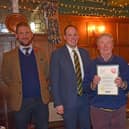 Tom Jenkinson, Chiltern Brewery; Greg Smith MP; Robert Watson (former licensee of Rose and Crown, Saunderton and founding committee member); David Roe (longest- serving local CAMRA chairman of the past 50 years.)