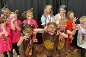 Key Stage 1 dancers from George Grenville Academy with their medals