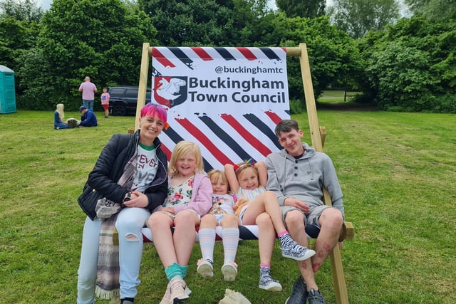 The giant deckchair proved popular with families
