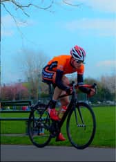 Photograph of Matt Ullmer during his cycling days.