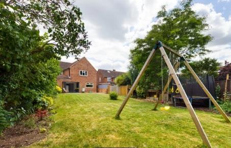 The large lawned garden also has a patio area, the Estate Agents have confirmed that the timbre shed will remain when the home is sold.