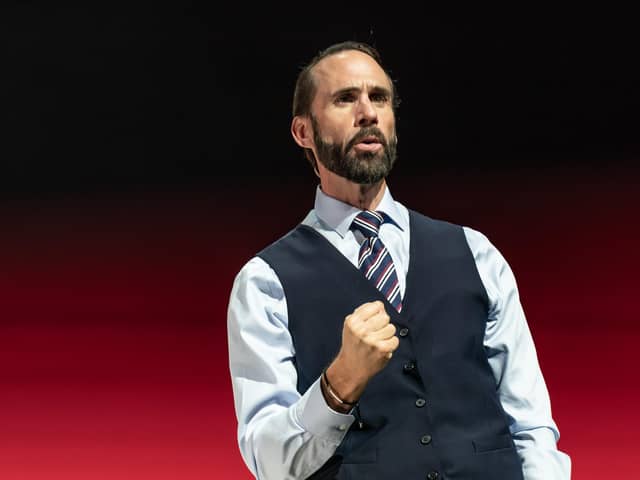 Joseph Fiennes as Gareth Southgate in Dear England (photo: Marc Brenner)