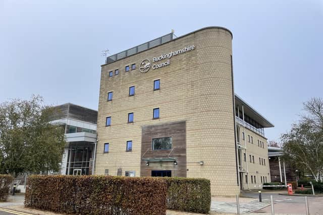 Buckinghamshire Council's base in Aylesbury. Photo from Nathaniel Lawson/Local Democracy Reporting Service