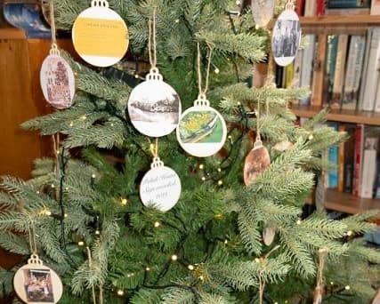 Marsworth Archive decorated its tree with baubles showing scenes from the past.