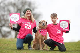 Kate Byrne, dog Rosie and son Alfie