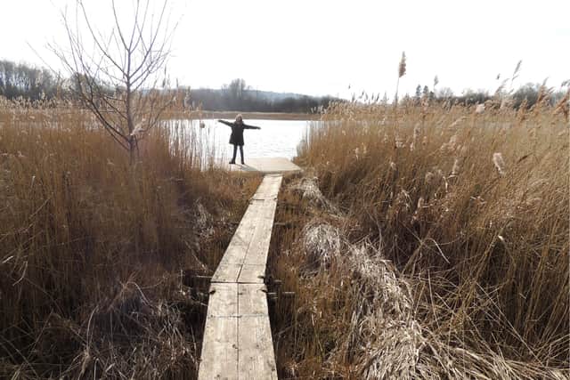 Petra Mohr took this picture of a girl on decking at Weston Turville Reservoir