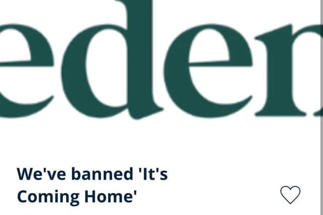 Eden announces to retailers they will temporarily ban "It's Coming Home" to avoid jinxes