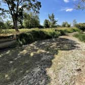 The dried-up brook at Twyford