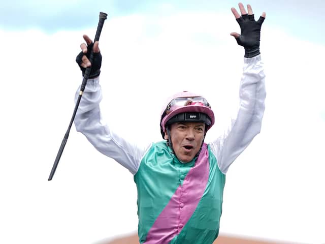 Will Frankie Dettori be doing one of his trademark flying dismounts after victory in his last Derby at Epsom on Saturday?