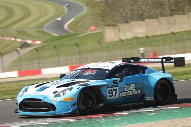 Andrew Howard and Tom Wood scored victory in the British GT Championship GT Silver-Am class at Donington Park last weekend (Photo James Beckett)